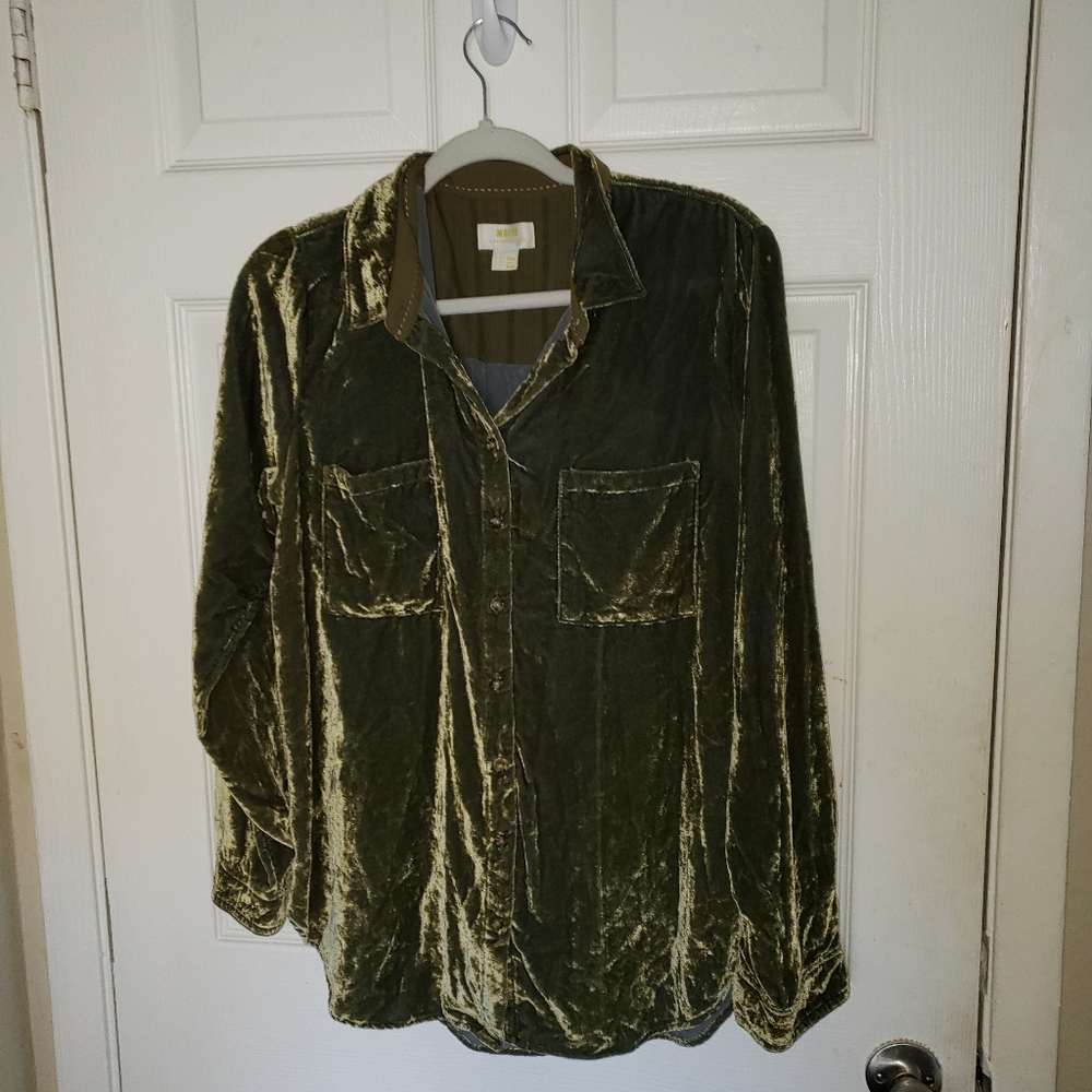 Maeve for Anthropologie Velvet Blouse